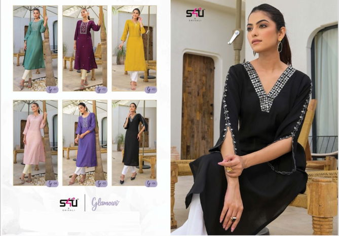 Glamour By S4u Designer Roman Silk Kurtis Wholesale Market In Surat